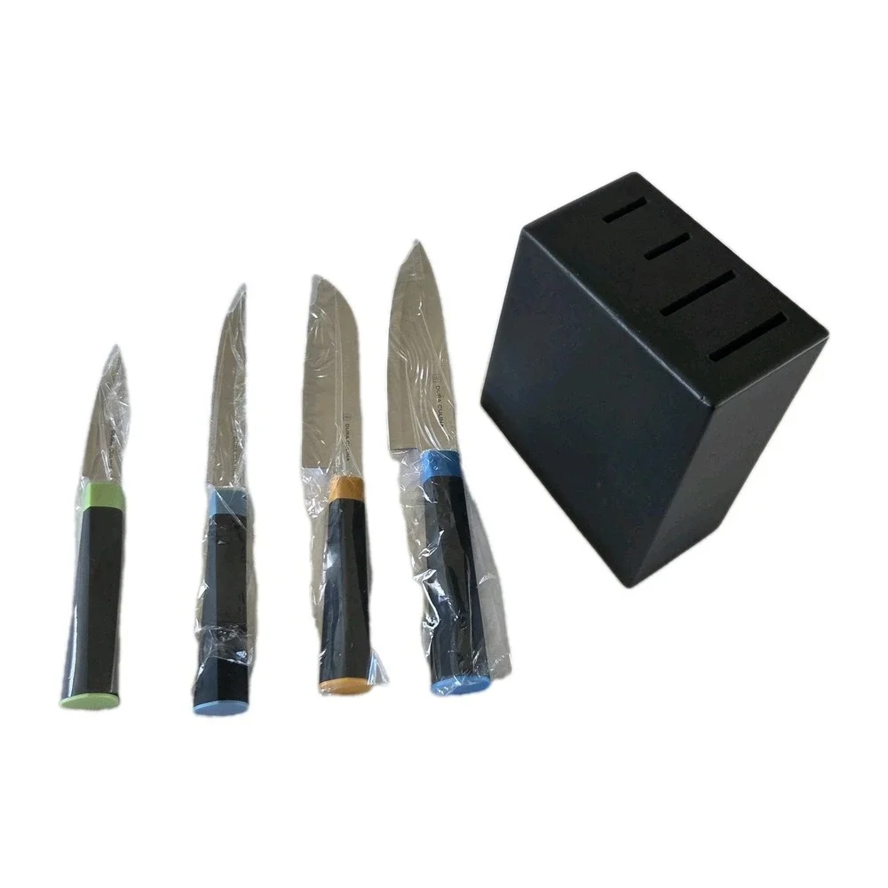 Dura Culina 5pc High Carbon Stainless Steel Kitchen Knife Set Storage Block‎ NEW